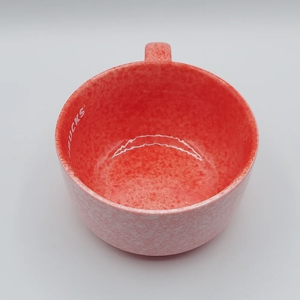 Starbucks Holiday 2020 Coral / Red Speckle Ceramic Mug Soup Bowl 16oz